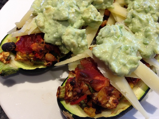 Zucchini Boat Chicken Fajitas